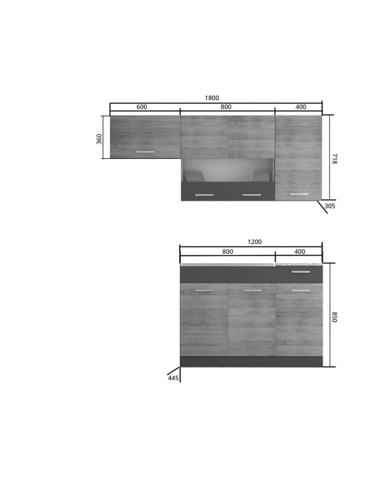 Alina set 3 (με δυνατότητα επέκτασης) Σονόμα-Μόκκα Σετ 5 κουτιών (3 τρέχ. Μέτρα)
