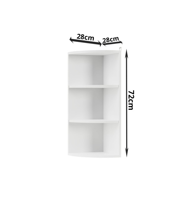 Modest Γωνιακό πάνω ντουλάπι με ράφια Λευκό 28x28x72cm