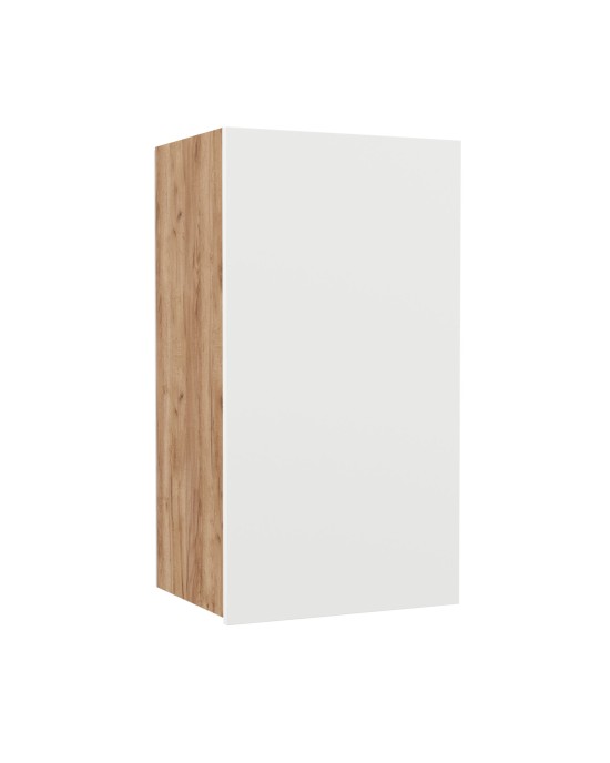 Επιτοίχιο ντουλάπι κουζίνας Soft Λευκό με βελανιδιά Διαστάσεις 40x30,5x72,8εκ