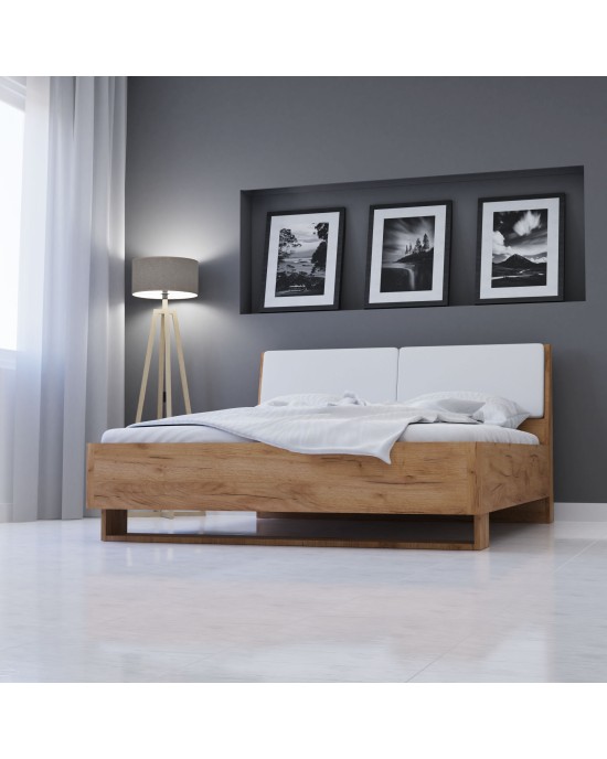 Κρεβάτι Avanti Διπλό Σετ 2τμχ Με Πάτωμα Χρυσός Δρυς-Λευκό 160x200cm