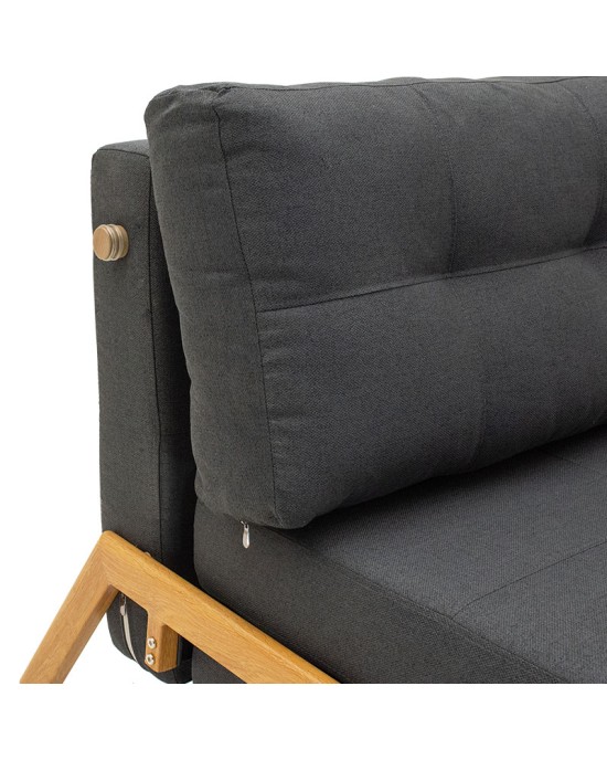 Καναπές 2θέσιος - κρεβάτι Fancy με ύφασμα ανθρακί 150x92x77εκ
