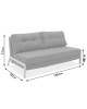 Καναπές 2θέσιος - κρεβάτι Fancy με ύφασμα ανθρακί 150x92x77εκ
