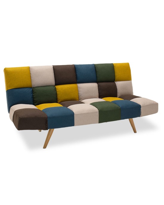 Καναπές - κρεβάτι 3θέσιος Freddo με ύφασμα πολύχρωμο 182x81x84εκ