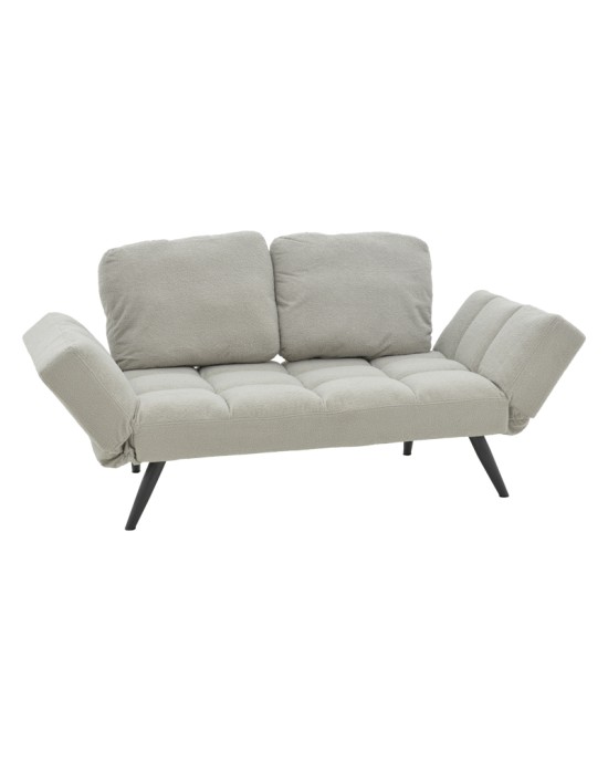 Καναπές - κρεβάτι 3θέσιος Jackie μπουκλέ γκρι-μέταλλο μαύρο 190x80x74εκ