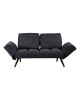 Καναπές - κρεβάτι 3θέσιος Jackie ύφασμα ανθρακί-μέταλλο μαύρο 190x80x74εκ