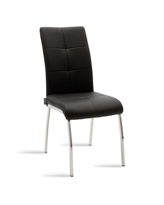 Καρέκλα Ariadne PU μαύρο-πόδι χρωμίου