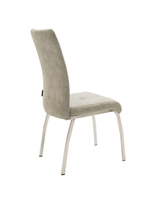 Καρέκλα Ariadne PU γκρι-πόδι χρωμίου