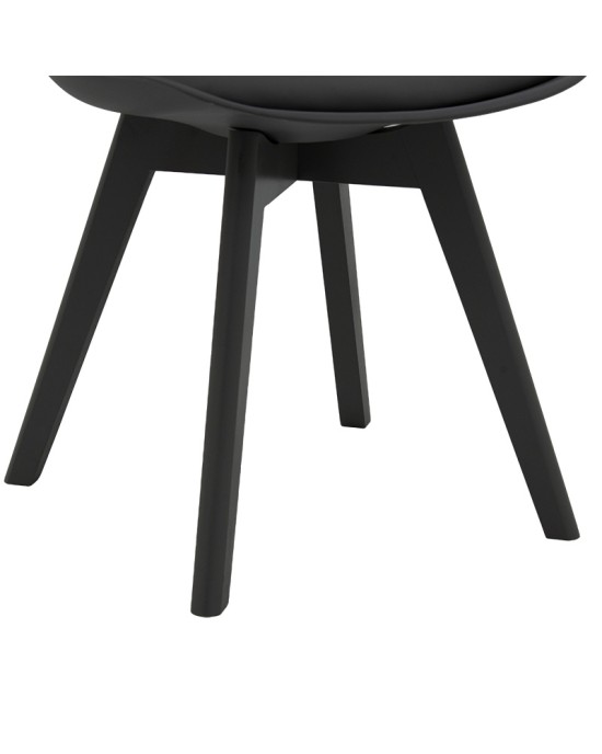 Καρέκλα Gaston PP-PU μαύρο-πόδι ξύλο μαύρο