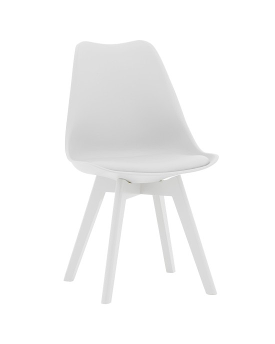 Καρέκλα Gaston PP-PU λευκό-πόδι ξύλο λευκό