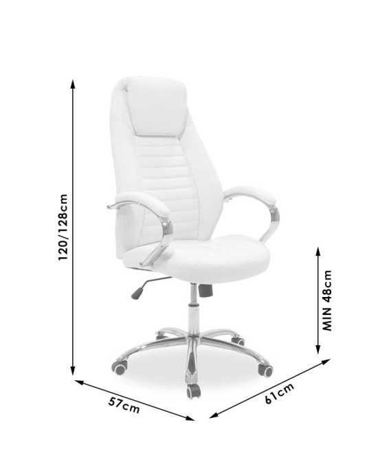 Καρέκλα γραφείου διευθυντή Sonar pu λευκό