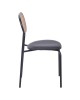 Καρέκλα James pe rattan μπεζ-pu μαύρο-μέταλλο φυσικό