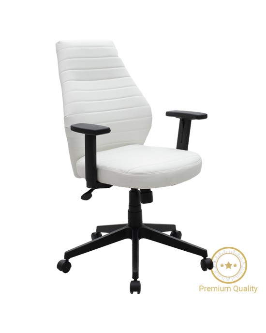 Καρέκλα γραφείου διευθυντή Benno με pu χρώμα λευκό