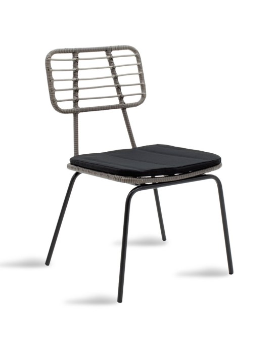 Καρέκλα Naoki μέταλλο μαύρο-pe γκρι