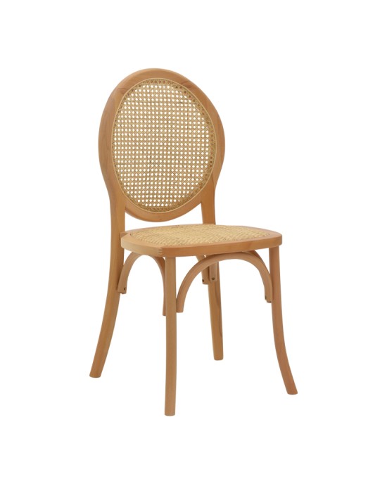 Καρέκλα Camil φυσικό ξύλο οξιάς-φυσικό rattan 45x50x94εκ