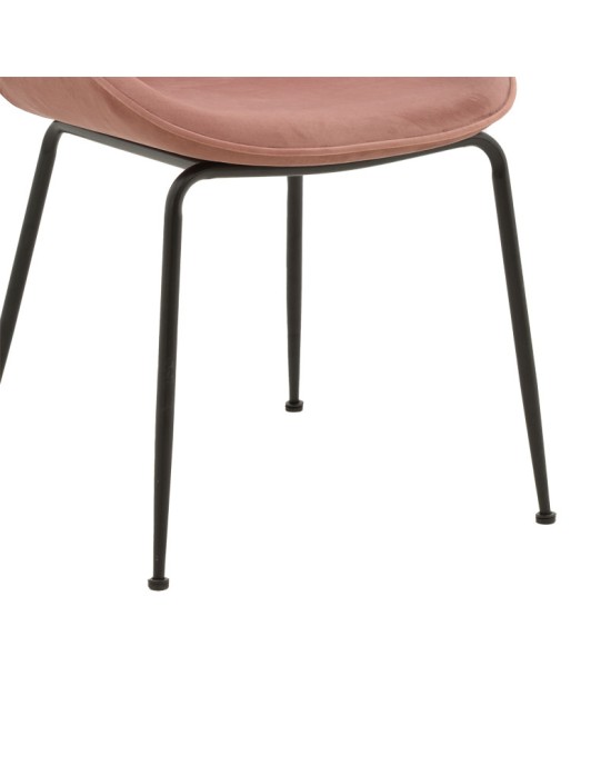 Καρέκλα Adelaide σάπιο μήλο βελούδο-πόδι μέταλλο μαύρο 47x64x88εκ