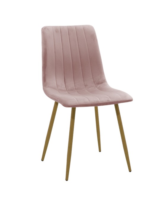 Καρέκλα Noor σάπιο μήλο βελούδο-πόδι φυσικό μέταλλο 44x55x86εκ