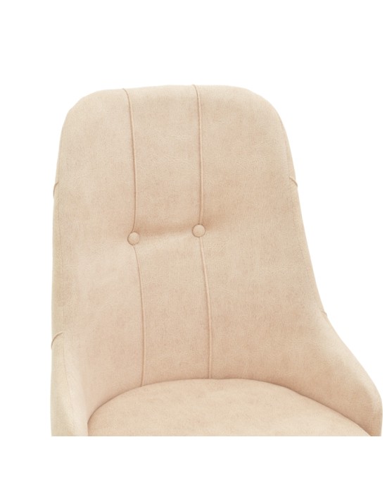 Καρέκλα Elif εκρού ύφασμα-καρυδί πόδι 46x50x97εκ