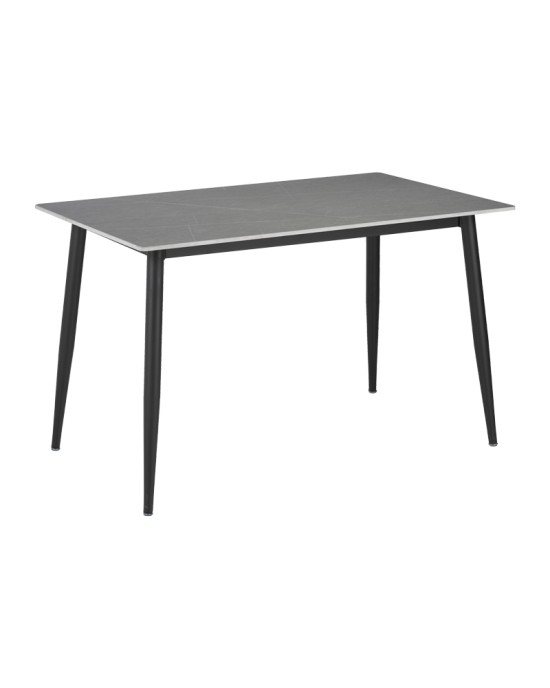 Τραπέζι Gustas γκρι μαρμάρου sintered stone-μαύρο μέταλλο 120x60x75εκ