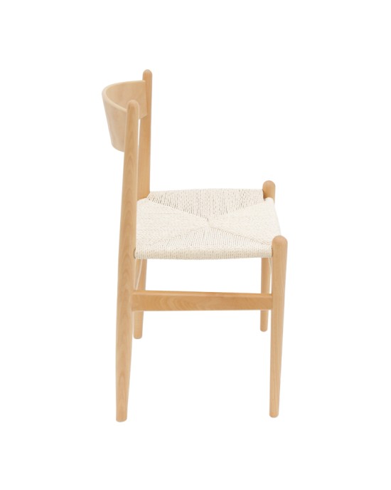 Καρέκλα Conan φυσικό ξύλο oξιάς-έδρα φυσικό σχοινί 52x46x78εκ