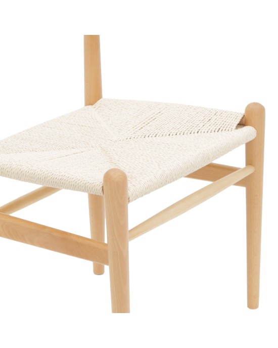Καρέκλα Conan φυσικό ξύλο oξιάς-έδρα φυσικό σχοινί 52x46x78εκ