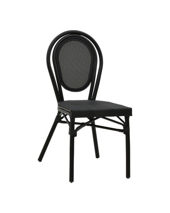 Καρέκλα Nacia  μαύρο αλουμίνιο-μαύρο textilene 45x59x85εκ