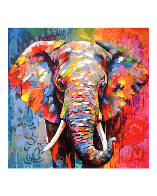 Πίνακας σε καμβά Elephant Inart 80x3x80εκ
