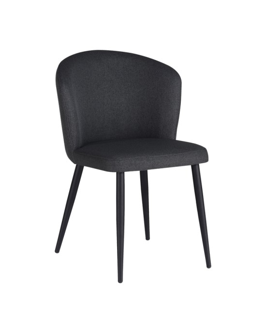 Καρέκλα Piyan ανθρακί ύφασμα- πόδι μαύρο μέταλλο 55x58.5x80εκ