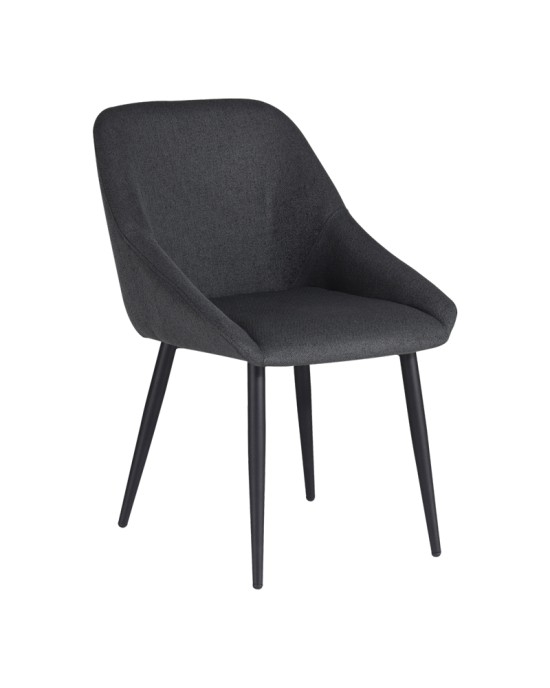 Καρέκλα Loukrizia ανθρακί ύφασμα-πόδι μαύρο μέταλλο 56x63.5x82εκ